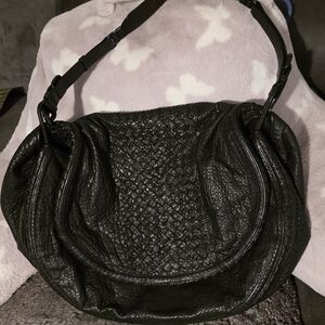 Bottega Veneta Black Intrecciato Shoulder Bag